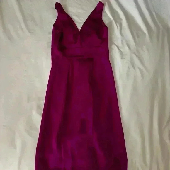 NWOT Diane Von Furstenberg | Fuchsia Draped Silk Sheath Dress | Sz 0 - Picture 4 of 8
